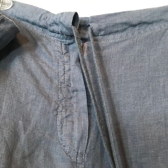 Johnny Was Linen Embroidered Drawstring Waist Pants - White - Size XL - Picture 2 of 11